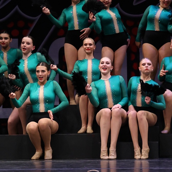 Custom Dance Costume with rhinestones and feathers (size small/medium adult) - Picture 8 of 13